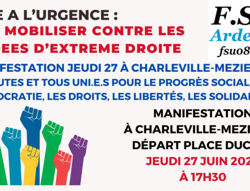 Toutes et tous UNI.E.S pour le progrès social, la démocratie, les droits, les libertés, les solidarités le 27 juin