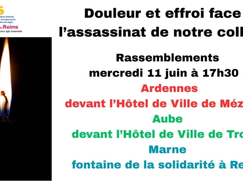 Rassemblement en hommage à Mélanie, notre collègue tuée par un élève à Nogent